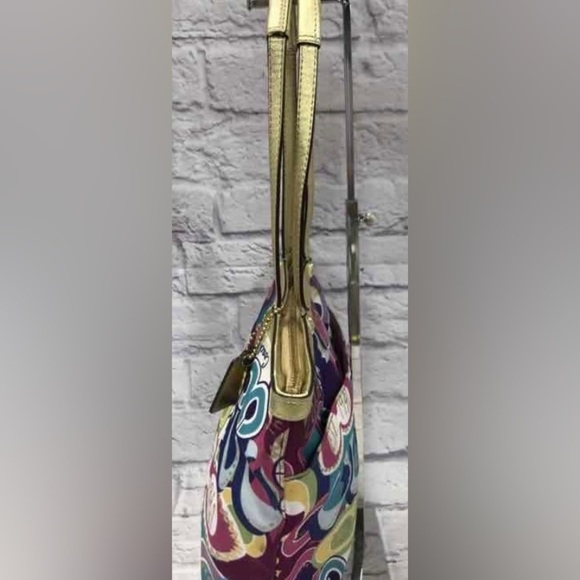 COACH Poppy Rainbow Pop Glam Multicolor Signature Cs Double Strap Shoulder Bag - Picture 2 of 11